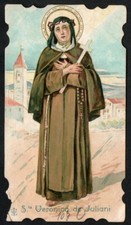 Tarjeta sagrada antigua de Santa Verónica Juliani imagen andachtsbild santino imagen pieuse