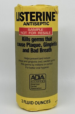 Listerine Antiseptic 3 oz Glass Bottle Paper Sealed Travel Size NOS Expired PROP
