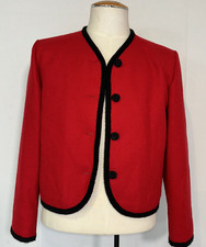 VTG PENDLETON Red Wool Coat Jacket Blazer Buttons Women's Sz 12 Made in USA