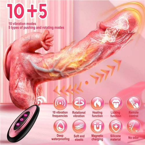 Telescopic Realistic Thrusting Dildo Vibrator Sex Toys for Women Remote Control - Picture 1 of 24