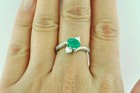 1.73 ct 14k Solid White Gold Natural Heart Diamond Colombian Emerald Ring Bypass — photo 2