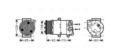Compresseur de climatisation R 134a PAG 46 FDAK415 AVA QUALITY COOLING pour FORD - Photo 1/4