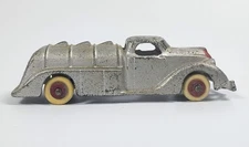 VTG 1930's HUBLEY GAS OIL TANKER CAST IRON SILVER RED TRUCK
