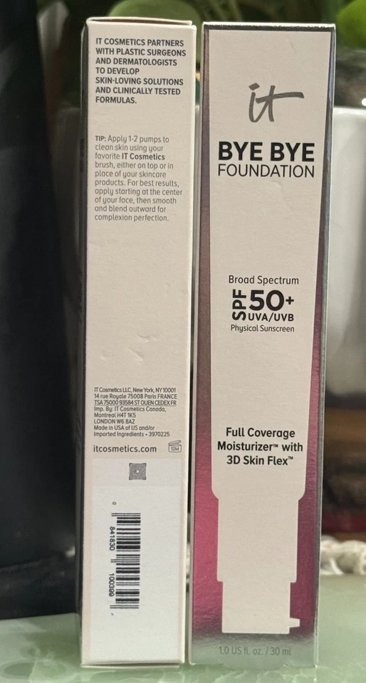 Lot 2 It Cosmetics Bye Bye Foundation Moisturizer 50+ SPF Full Cover FAIR 2/27 - Image 2 of 4