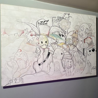 Original Large Cartoon Fantasy Character Pencil Drawing on Paper