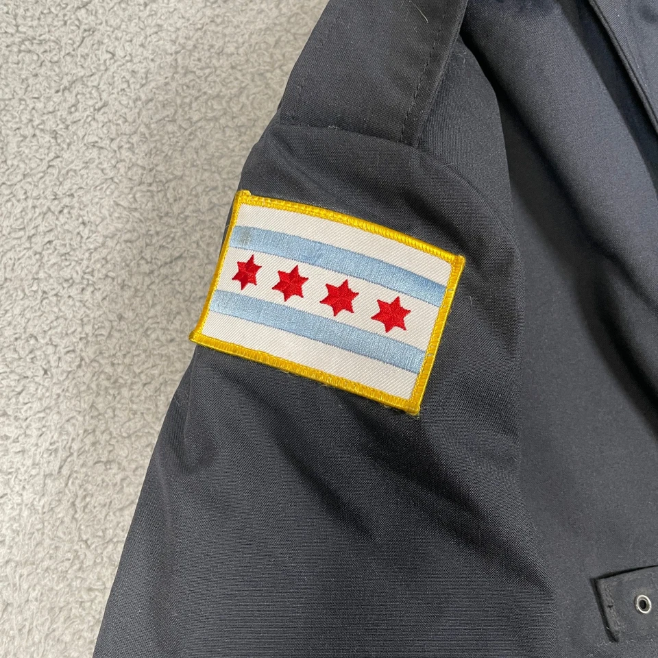 True Vintage Chicago Motorcycle Police Uniform Patched Jacket Mens 48S Blue 70s - Image 4 of 4