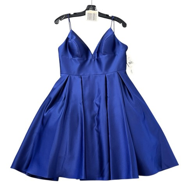 #ad #ad NEW Aqua Women#x27;s Sweatheard Short Fit amp; Flare Party Dress Blue Size 10 NWT $19.99