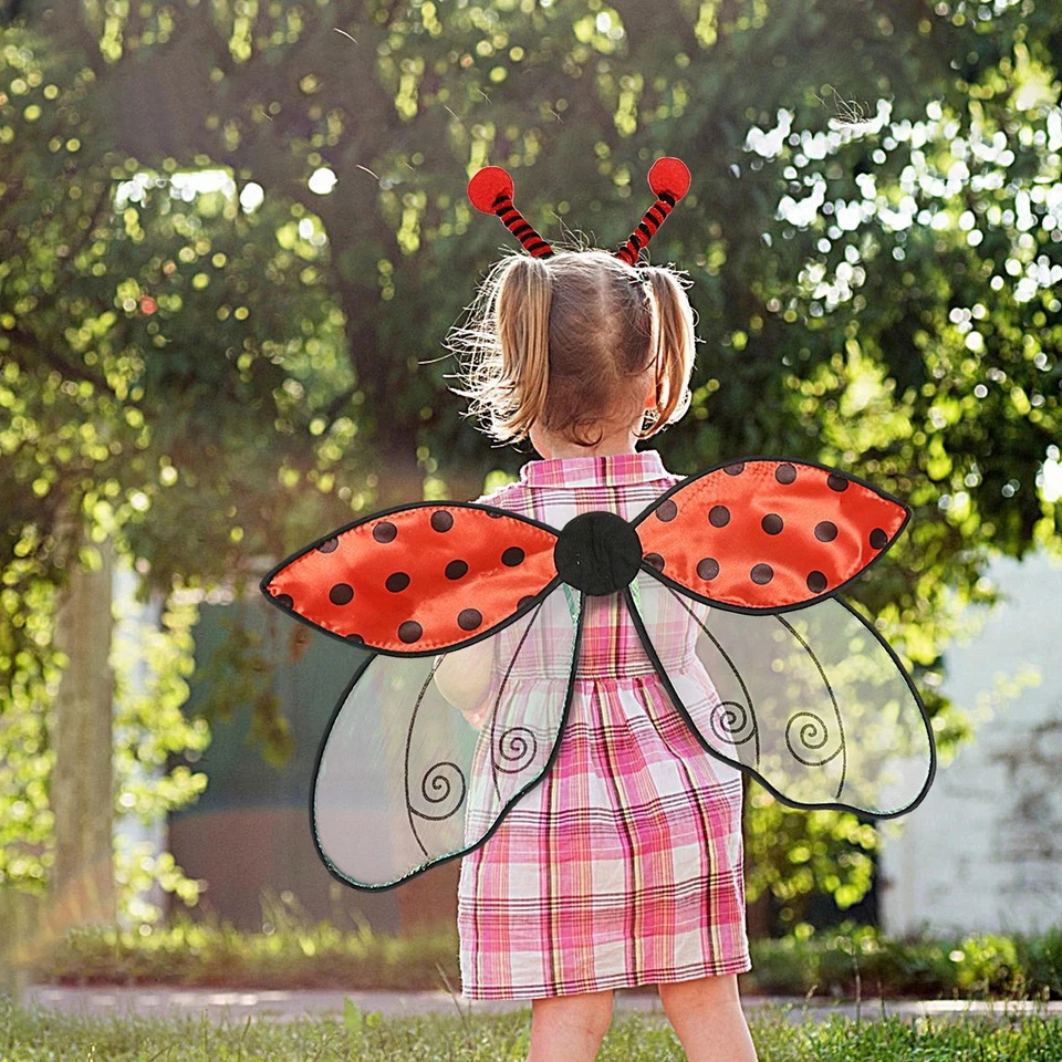 Disfraces de Halloween para niñas Ladybug Wings para escenario Ladybug alas de abeja caritativas Foto 3 de 4