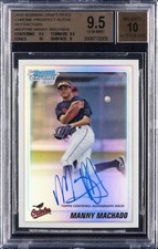 2010 BOWMAN DRAFT PICKS CHROME REFRACTOR MANNY MACHADO RC /500 BGS 9.5 AUTO 10