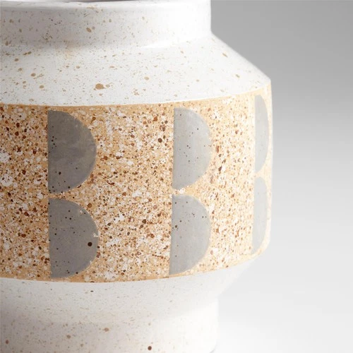 Vase CYAN DESIGN CLIFF PALACE Bohemian Creamy White Matte Ceramic - Picture 2 of 2