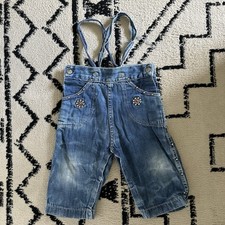 Vintage 1950s Jeweled Denim Overall Jeans Baby
