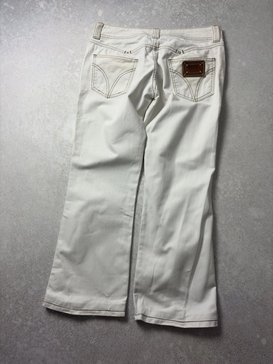 00s DOLCE&GABBANA D&G white damage denim 2000s Dolce & Gabbana 