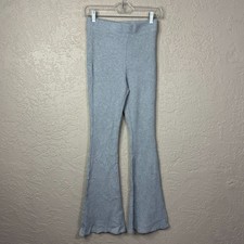 Aerie Womens CozyUp Waffle Knit Lounge Pant Size XS Light Gray Flare Leg Comfy