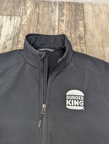 Burger King Jacket Unisex Small Black Full Zip Work Wear Durable Port Authority - Picture 2 of 22