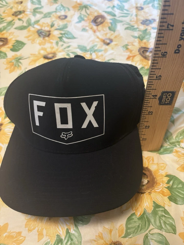 FOX HOMBRES ADULTOS GORRA INSIGNIA NEGRA MOTOCROSS PATÍN AJUSTE A PRESIÓN PICO PLANO TRUE DRI Foto 3 de 4