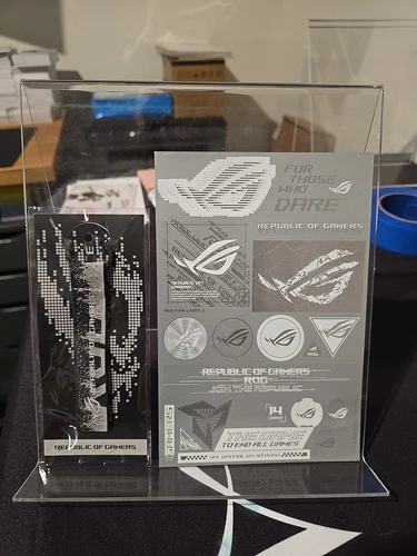 ASUS Rog Republic of Gamers Keychain and sticker sheet - WHITE PC EDITION RARE