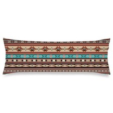 Vintage Body Pillow Cover,South Western Native American Tribal,Long Brown