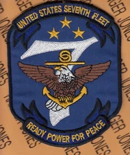 USN Navy United States Seventh Fleet 7th Ready Power for Peace ~4.25" patch c/e
