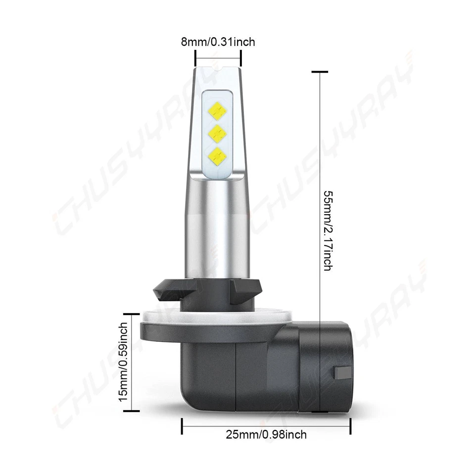 For Pontiac Grand Prix 2004-2007 2008 881 LED Fog Light Bulbs High Power Lamp 2x - Image 2 of 4