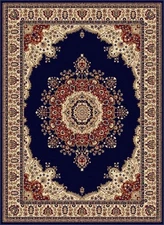Blue Circle Petals Persien Area Rug Oriental Vines Medallion Oriental Carpet