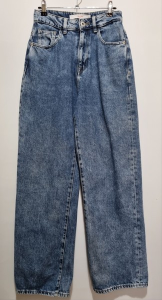 Lily Loves High Rise Wide Leg Denim Jeans Size 8 Mid Blue Wash Cotton