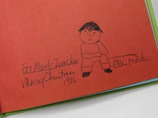 RARE Ellen Raskin Signed with Drawing HC Book Nothing Ever Happens On My Block