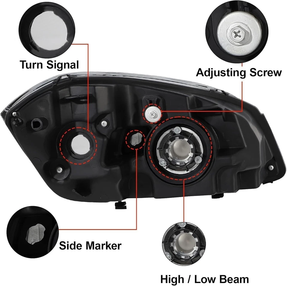 Conjunto de faros para Chevy Cobalt 2005-2010 Pontiac G5 07-09 Pursuit 05-06 Foto 3 de 4