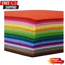 Durable 1mm Thick Felt Fabric Sheets - 42 Assorted Colors for Crafters