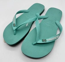 NEW Havaianas Brasil Layers FC Flip Flops Green Size US 11/12 FREEE Shipping