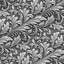 Engraved Silver Acanthus Scrollwork - 18"x46" Hydrographic Film Hydro Dipping