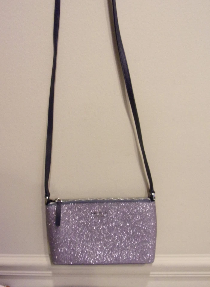 Bolso Kate Spade Azul Medianoche Brillo Brillo, Borde Cuero Saffiano Azul Marino CB/SH Foto 4 de 4