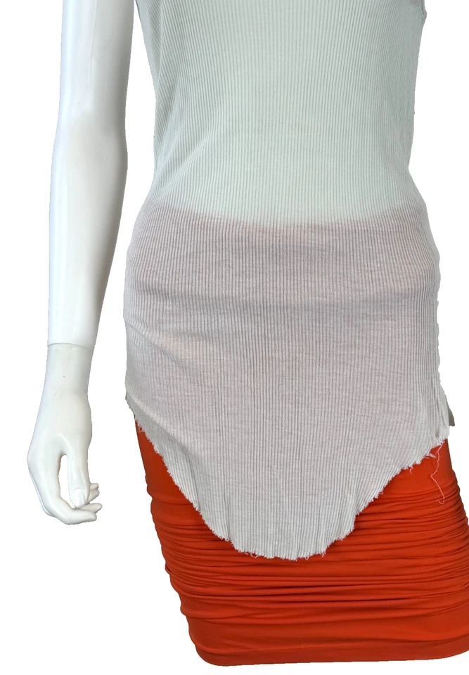 Camiseta sin mangas Rick Owens Anthem SS11 Auténtica 12 EE. UU. 48 IT L Gris Acanalada Seda Pasarela Foto 4 de 4