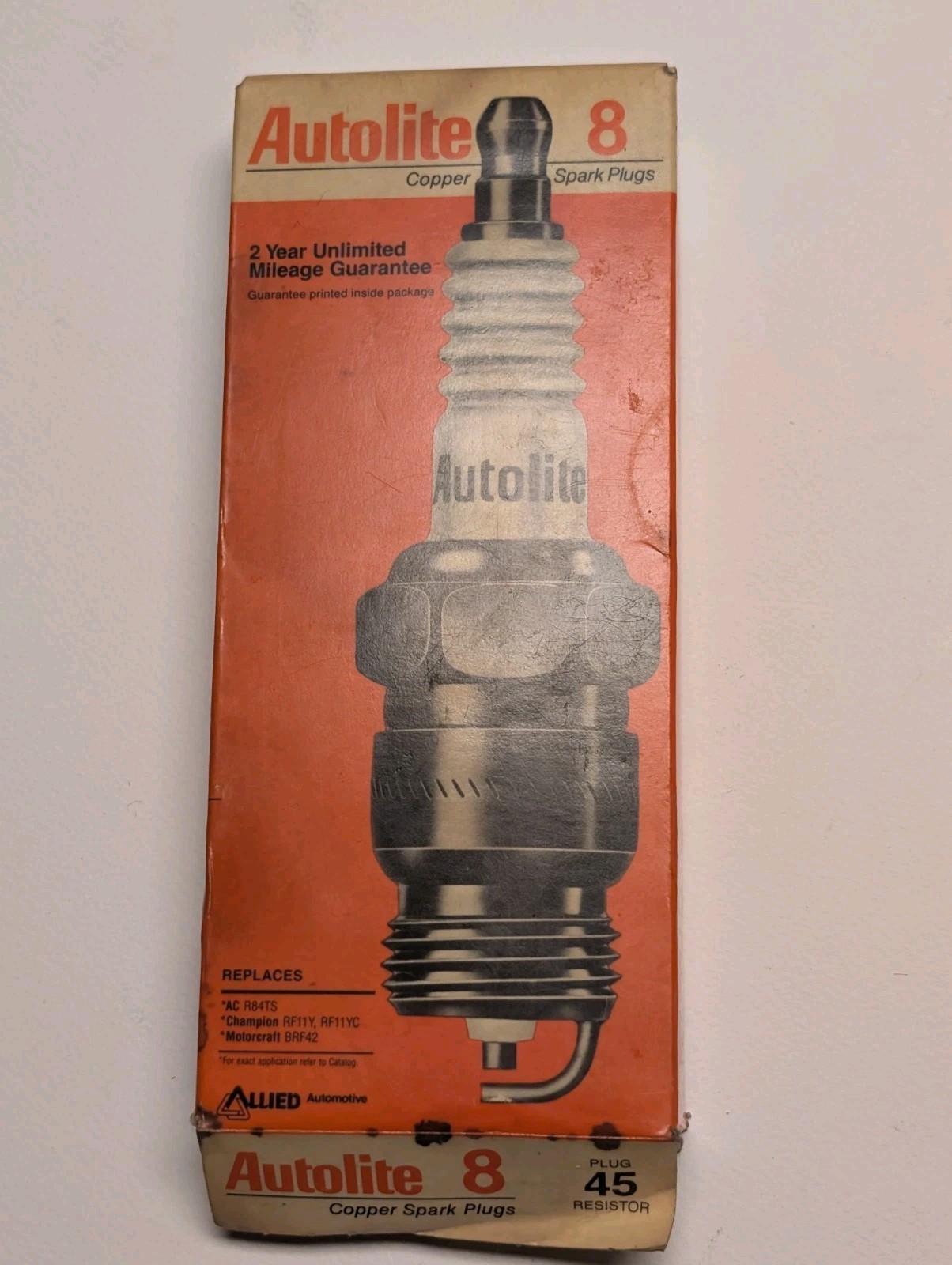 VINTAGE 8 Autolite 45 Copper Core Resistor Spark Plugs for 1975-1986 Ford F-150