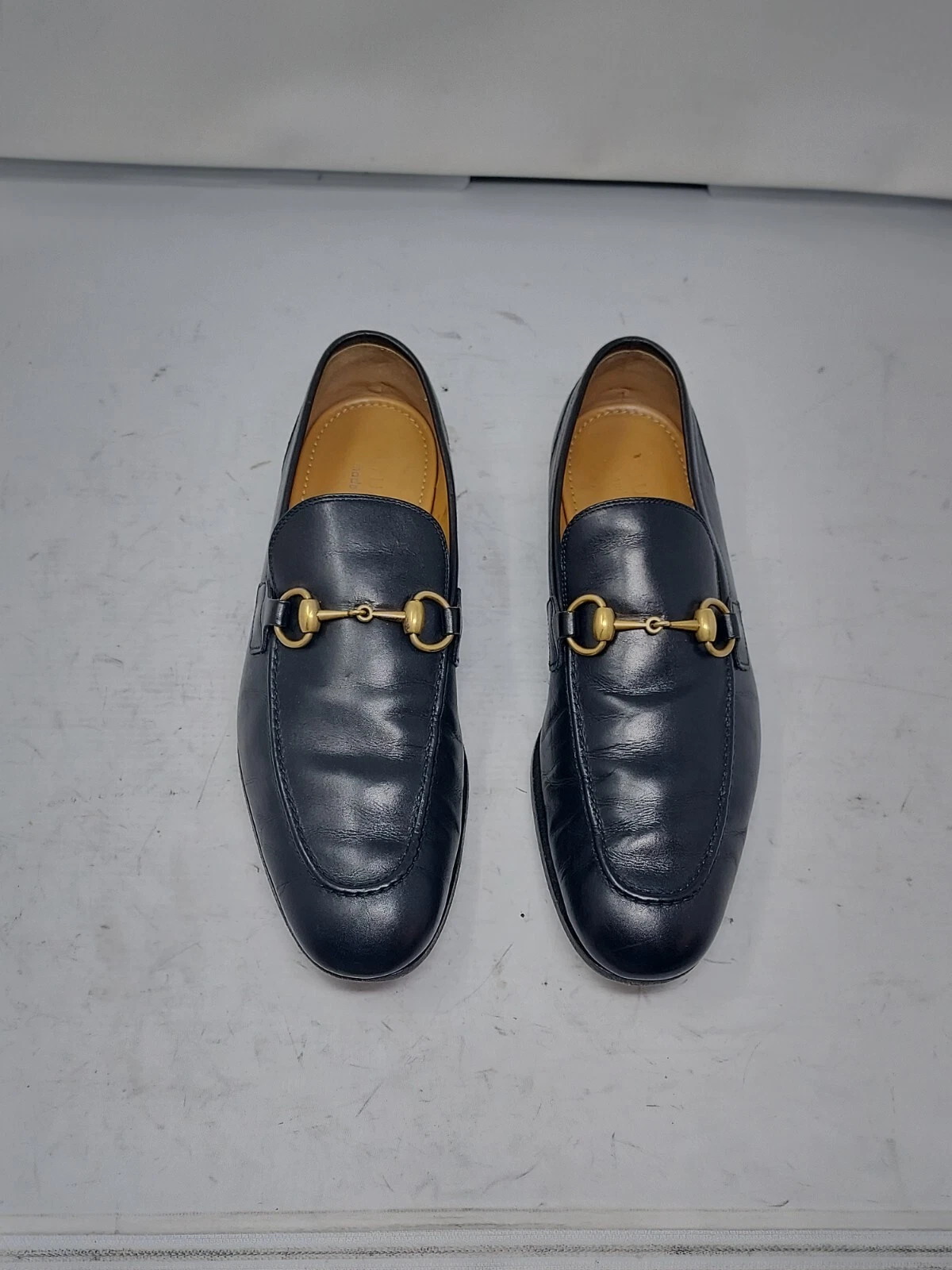 Mocassins homme Gucci Jordaan cuir noir Horsebit pointure UK 6 US 6,5