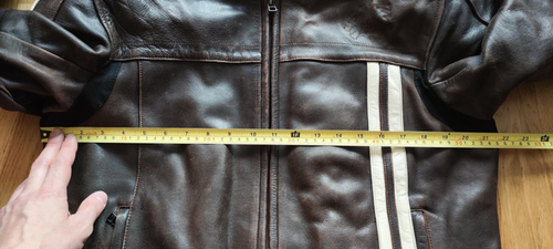 BKS London Vintage Leather Motorcycle Jacket Brown size UK 40-42 - Picture 18 of 21