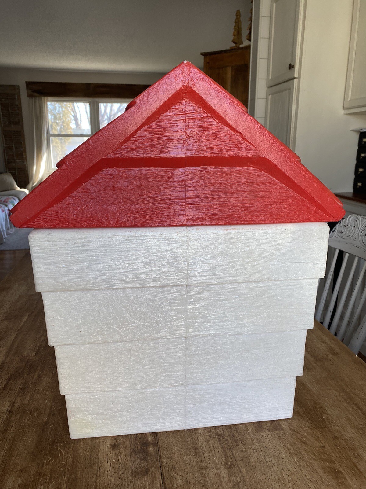 Vintage Blow Mold Plastic 1965 Snoopy Woodstock Dog House Toy Box Chest