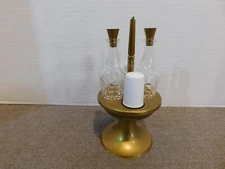 Vintage  Salt, Pepper and Oil Caddy Shaker Set