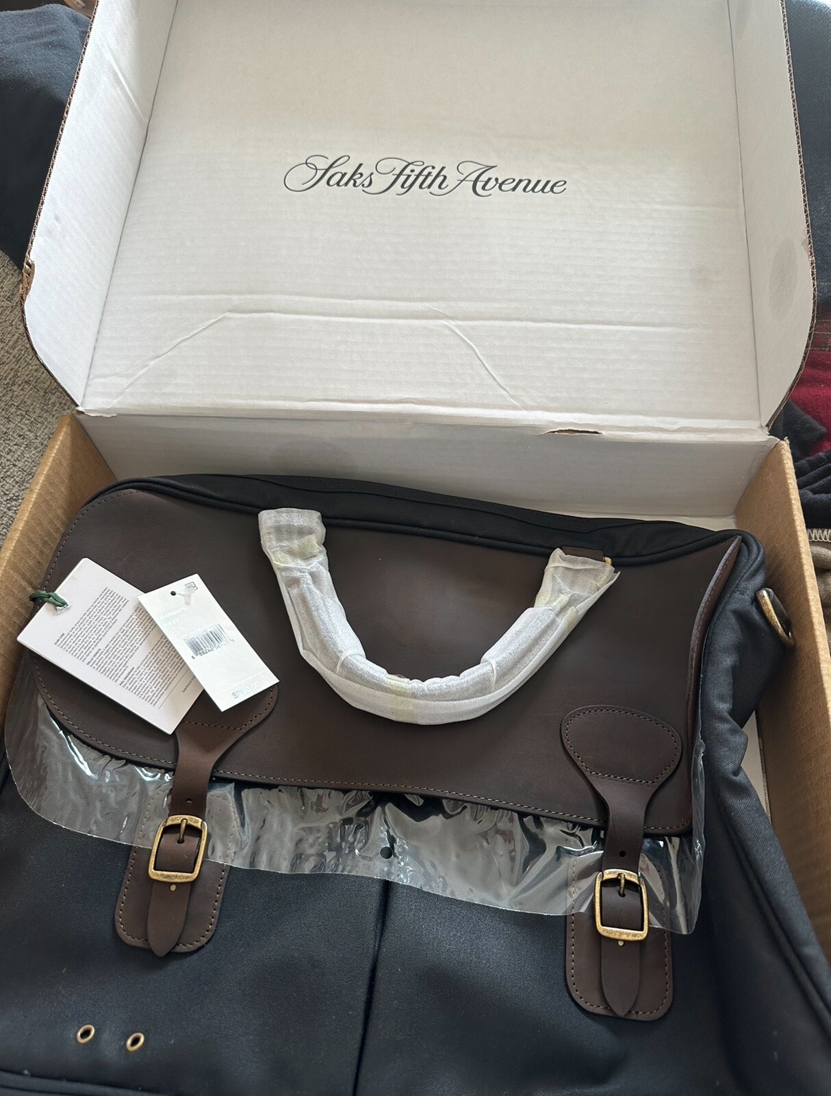 BARBOUR MENS WAXED COTTON & LEATHER BRIEFCASE LAPTOP BAG UBA0004NY91