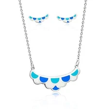 BeadsCorner Stainless Steel Necklace Earrings Set for Women Girls Allergy Free