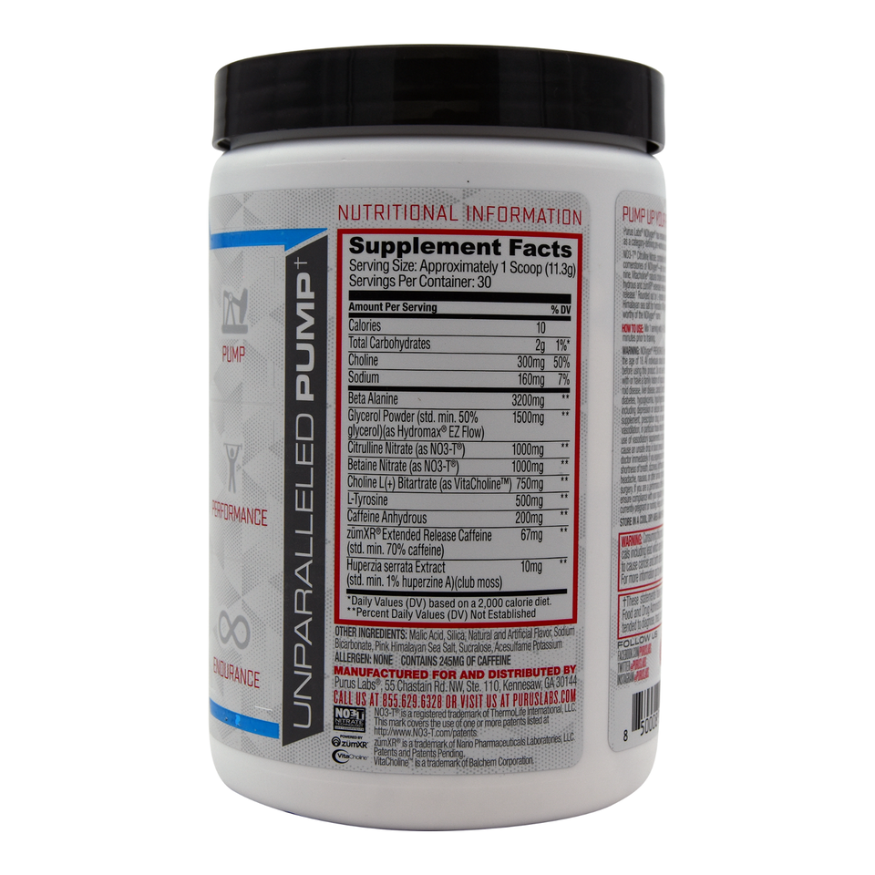 Purus Noxygen Pre Workout HARDCORE Pump & Energy Booster, 30srv, Blue