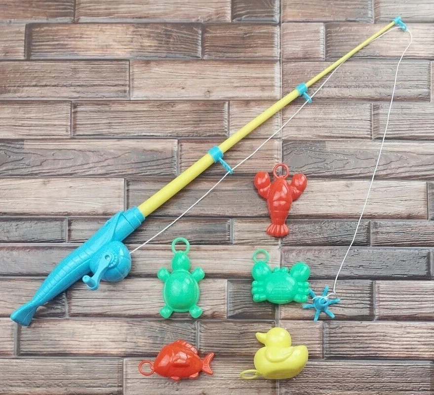 Fishing Pole Game Kids Water Toy 18 Rod & 5 Fish Pool Bath Lake FREE  SHIPPING