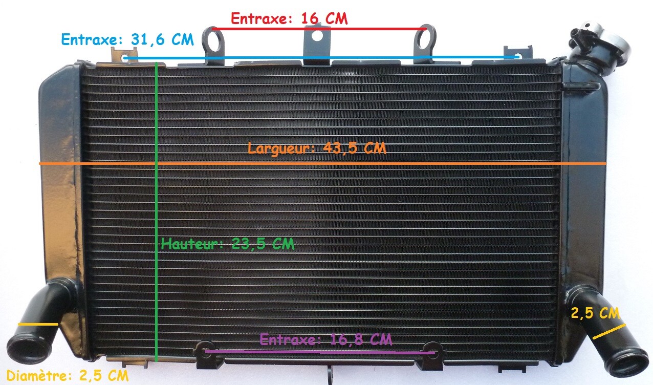 Radiateur Z900 haut de gamme en aluminium noir pour moto millénaire 2017-2025