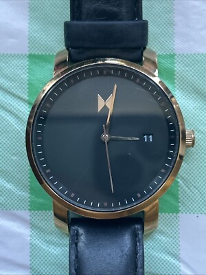 Women's Mvmt All Black Watch MVMT Gold Tone Black Leather