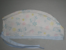 Surgical Scrub Hats caps Light Pastel Snowmen and Snowflakes