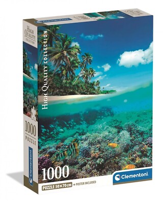 Clementoni Puzzle Compact 1000 Teile Sommerparadies 69 x 50 cm+ Poster Inclusive