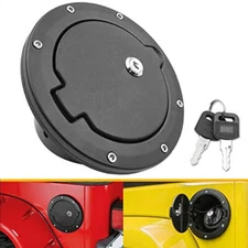 Fuel Door Cover Locking Gas Cap Cover fit Jeep Wrangler JK & Unlimited 2007-2018