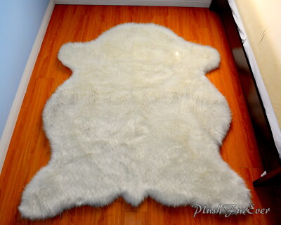 Plush Polar Bear Area Rug Faux Luxurious Premium Throw Rug 5' x 6' 001