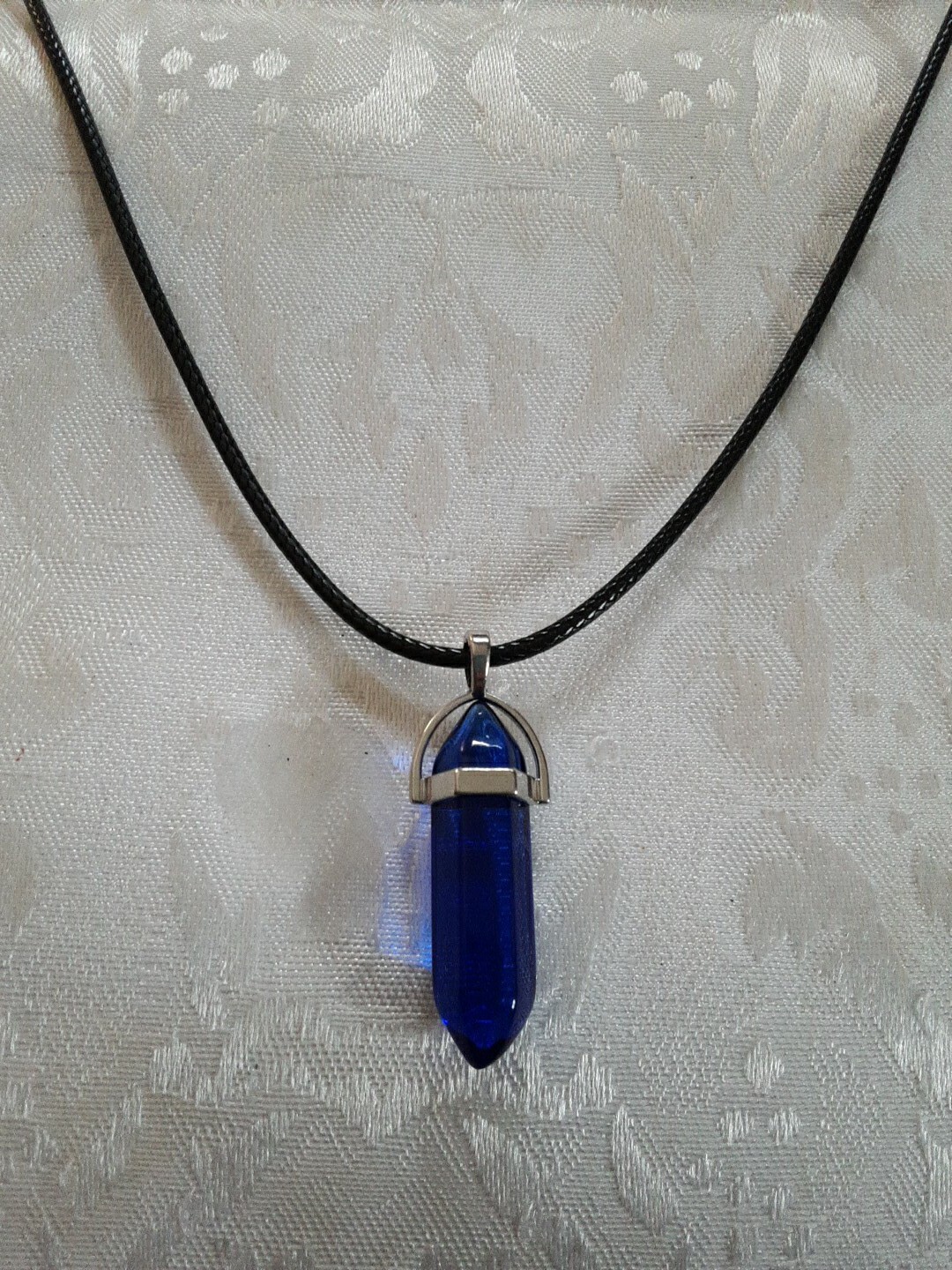 blue Hexagonal  pendulum Chakra Crystal Pendant N… - image 1