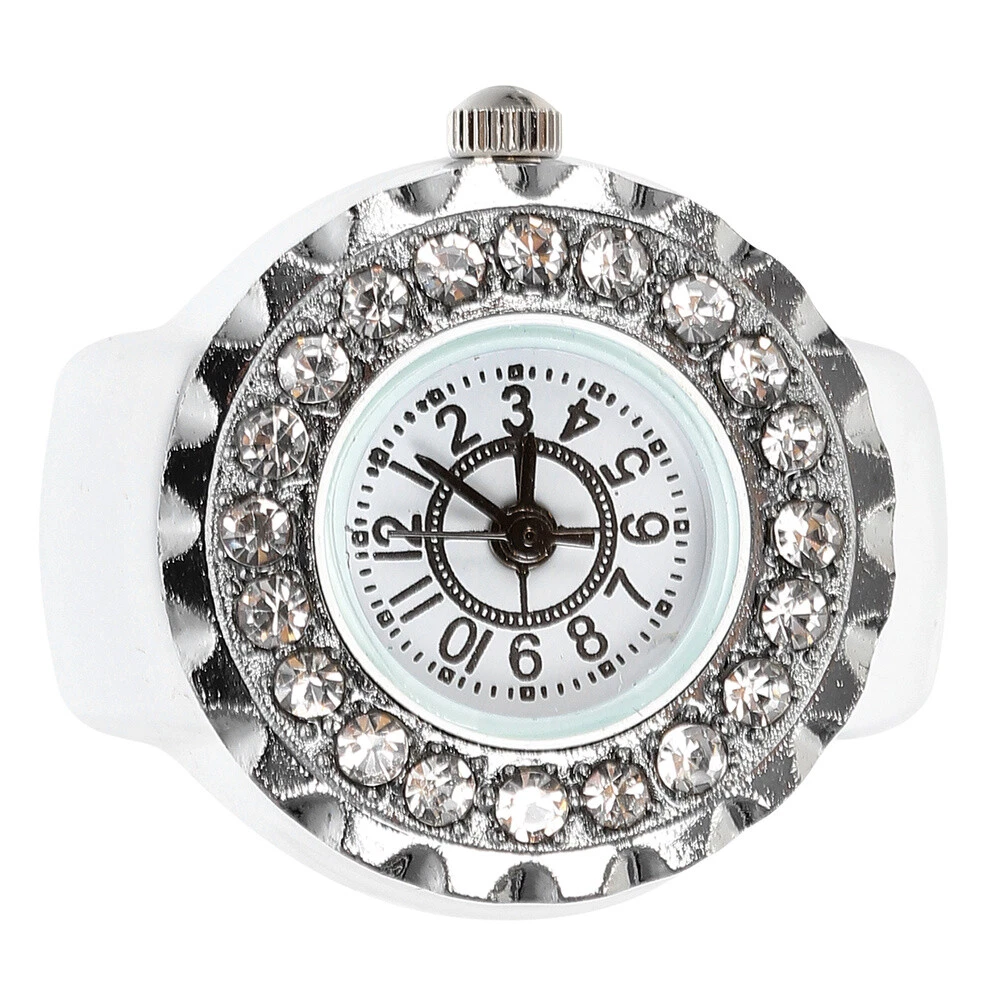 Buy Crystal Stone Studded Stainless Steel Stretchable Strap Ring Watch  Unique Design with White Dial Analog Finger Ring Watch Gift for Women &  Girls Online at desertcartINDIA