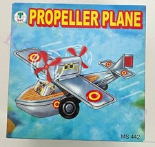 SCHYLLING WIND-UP PROPELLER PLANE TIN TOY MS442 NEW IN ORIGINAL BOX Replica